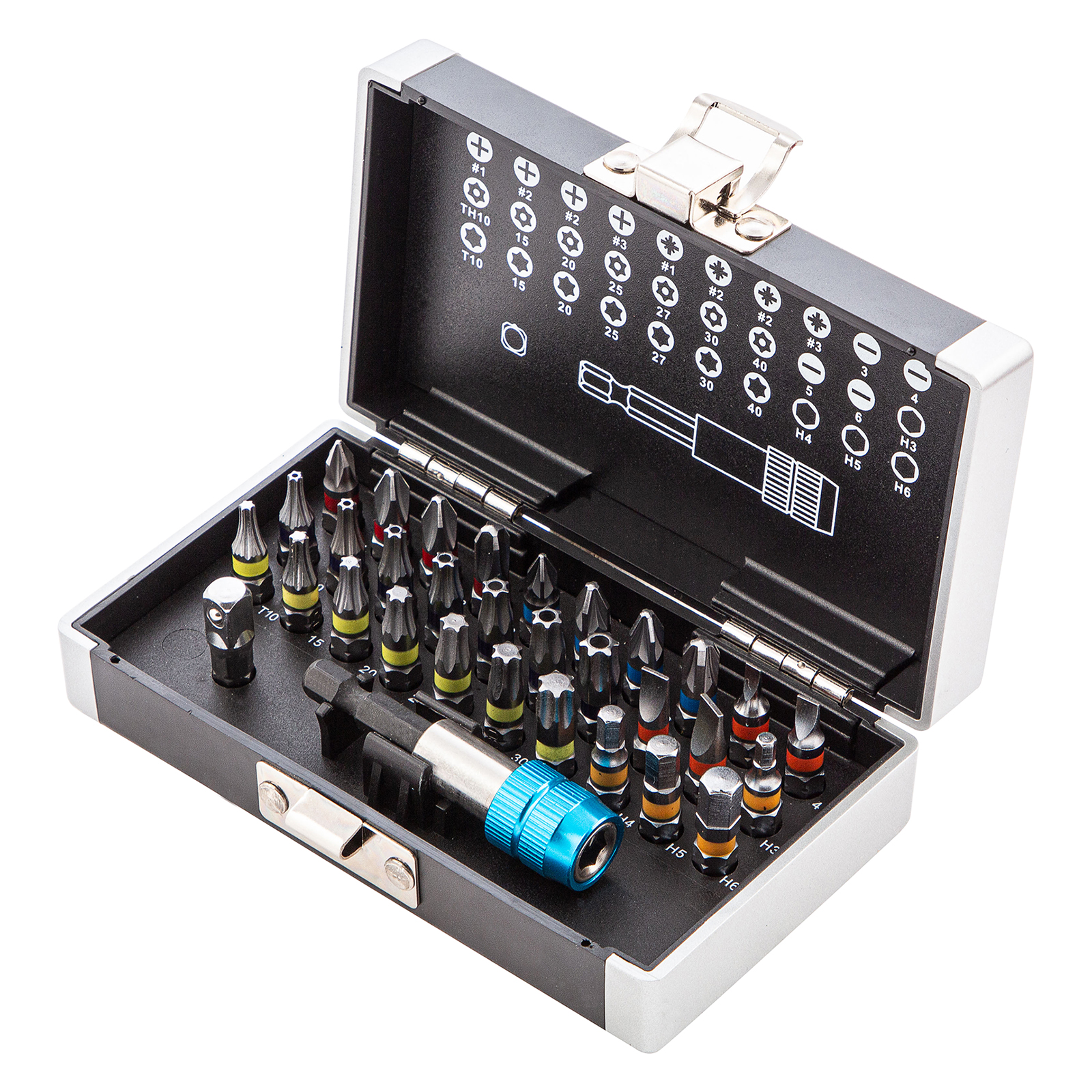 Сет битови со адаптер во пластичен куфер 32бр GROSS