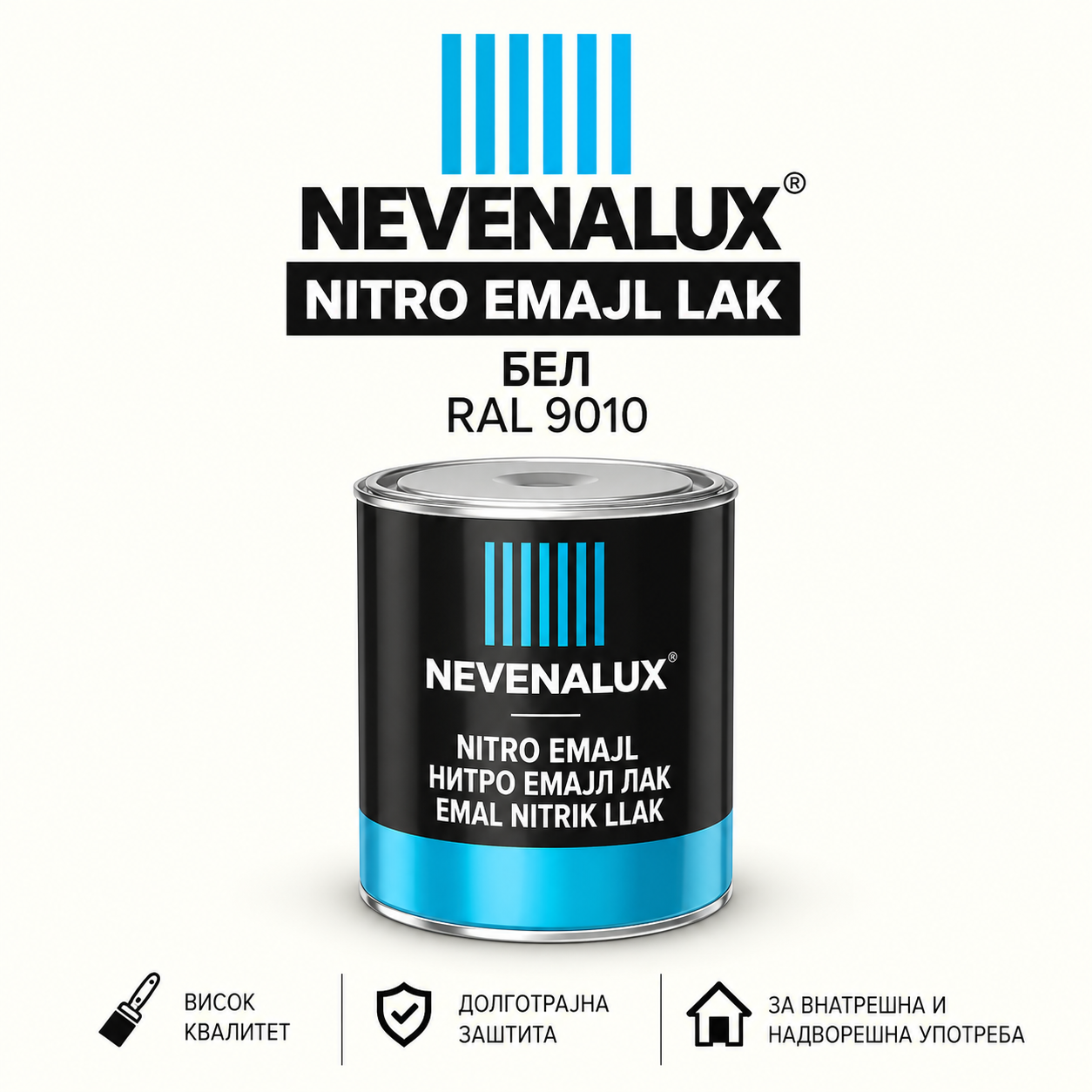 NEVENALUX Nitro Emajl Lak 0.75Л БЕЛ