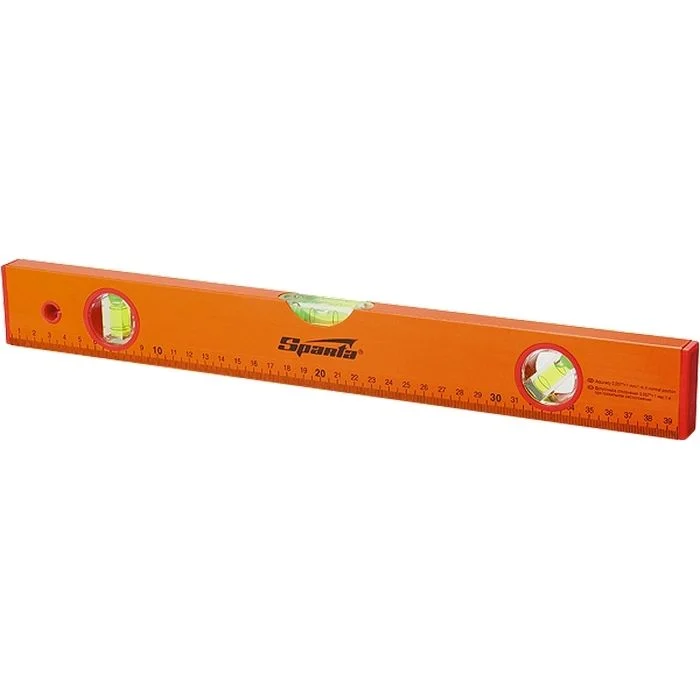 Алуминиумска либела, 600 мм, 3 оски, жолта со линијар, SPARTA, 330235