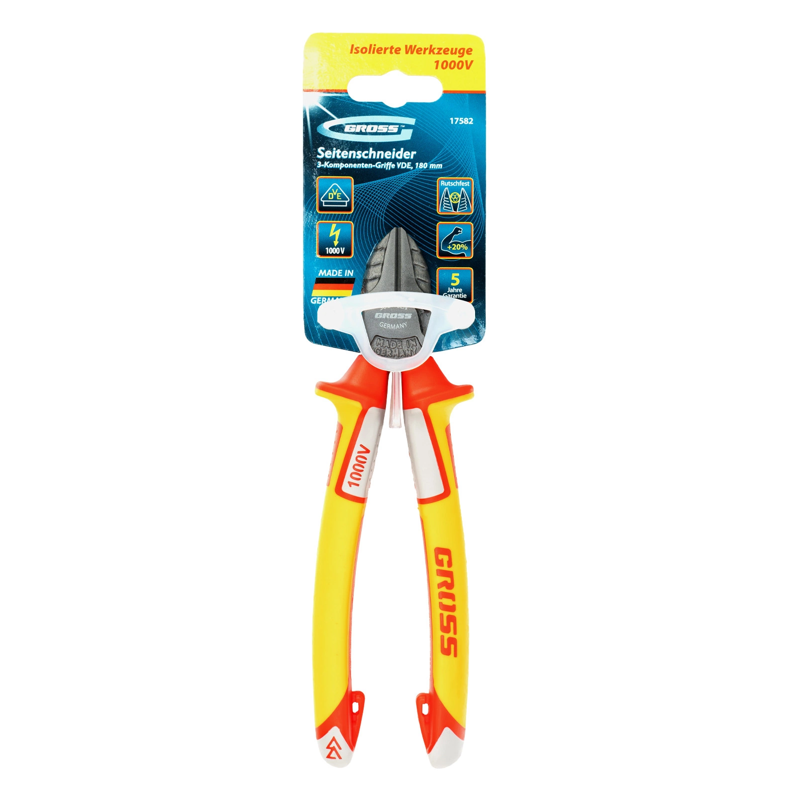 Клешта цвицангла електричарска до 1000V, три компонентна рачка 180mm GROSS