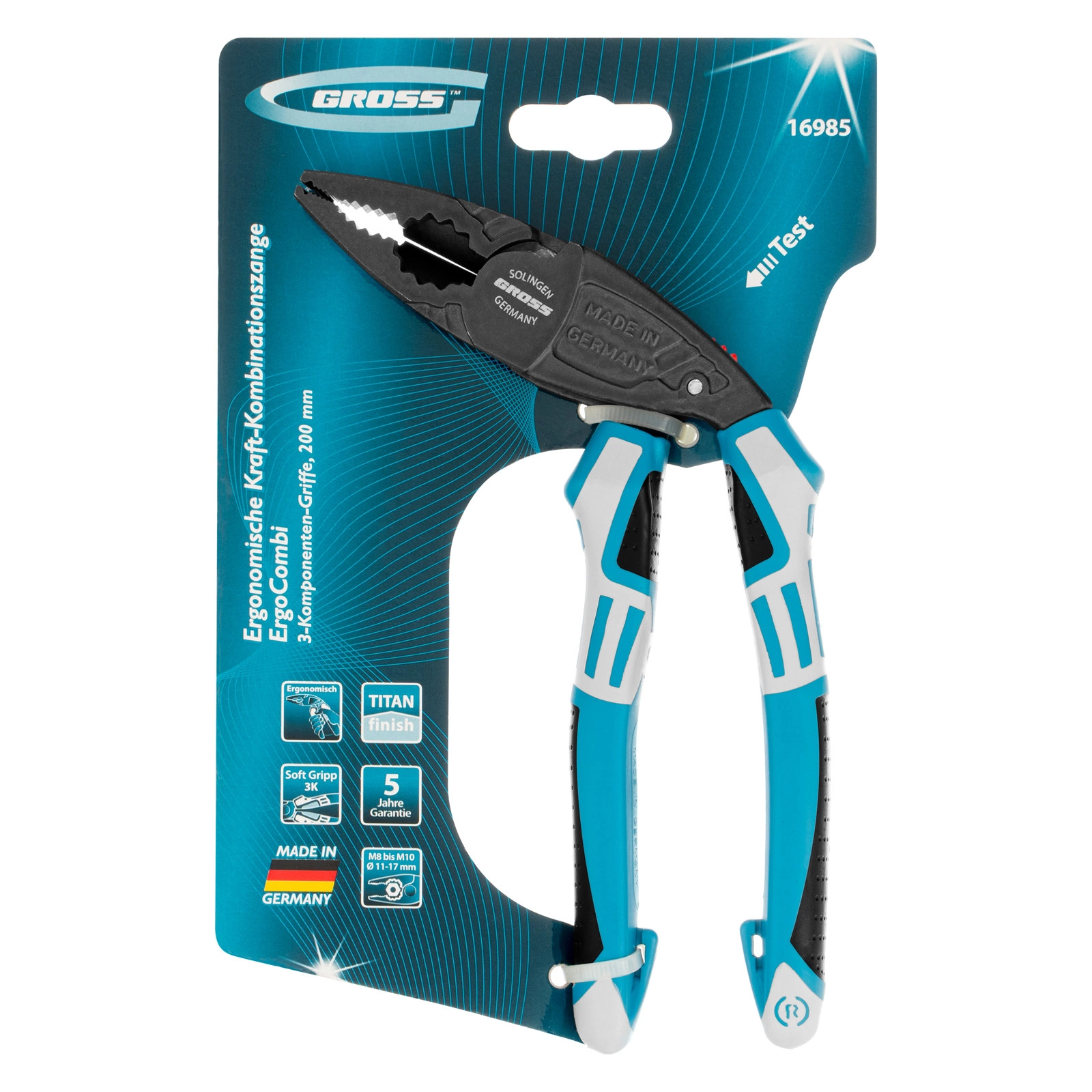 Клешта 200 mm, три компонентна рачка GROSS